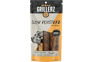 Grillerz Slow Roasterz Pork Sausages, 2 Count, 6 inch, All Natural Dog Treat for All Breeds, Dog Chew for Healthy Teeth