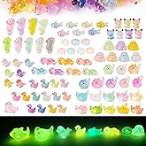105pcs Luminous Mini Resin Animals 11 Types Glow in the Dark to Hide Miniature Resin Animals Figures Small Plastic Ocean Animal for Fairy Garden Micro Landscaping Dollhouse Home Decor Party Gifts.
