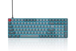 MageGee 100 Keys Mechanical Gaming Keyboard, Red Switch, 96% Compact Layout LED Blue Backlit Wired Keyboard with Numpad Arrow Keys, for PC Laptop, for Game and Office, Grey Black