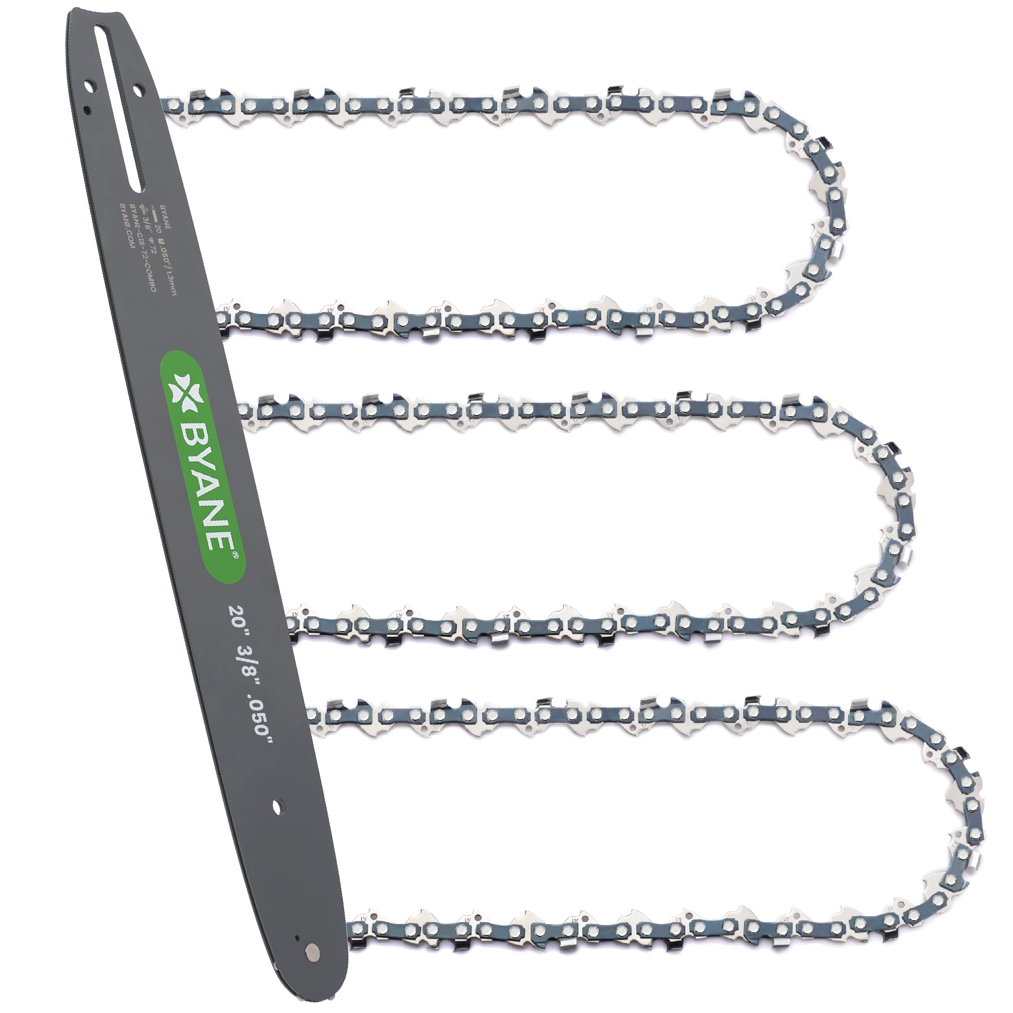 BYANE 20 Inch Chainsaw Bar and Chain Combo for Husqvarna, 3/8" Pitch ...