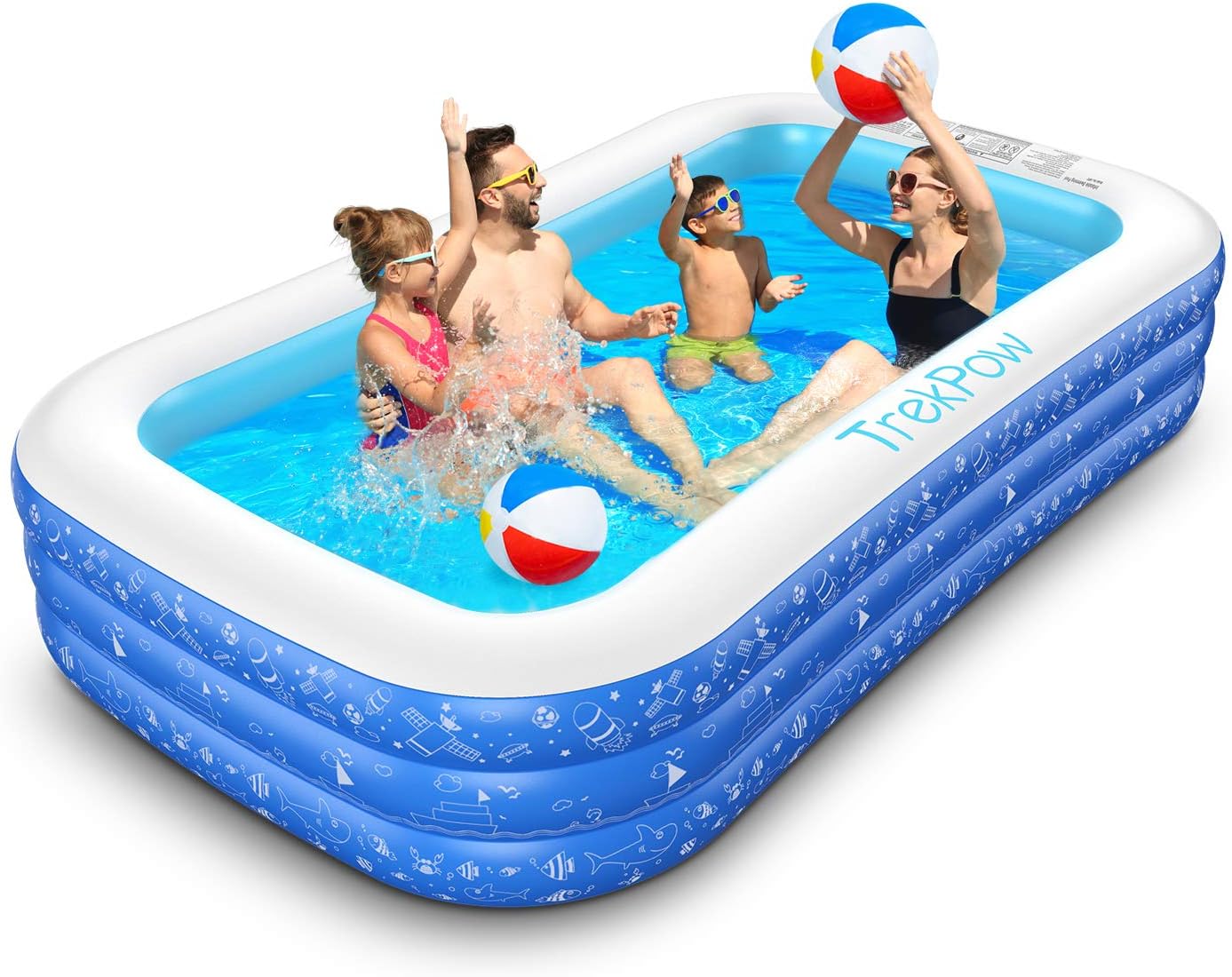 Amazon Co Jp Trekpow 21最新版 大型プール 家庭用 3ｍ 300 180 50cm ファミリープール 大容量 ３つ気室 二つ排水口 スイミング 耐摩擦 滑ること防止 安全無毒 耐高温 Pvc材質 水遊び 子供用 夏対応 折り畳み式 日本語説明書付き Diy 工具 ガーデン