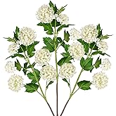 DILATATA Faux Hydrangea Flowers 31" Cream Artificial Hydrangea Spray with 5 Flower Heads, 3 Per Bag.Faux Hydrangeas Plastic Flowers Fake Hydrangeas for Indoor Outdoor Wedding Table Centerpieces Decor