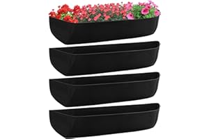 LUCKIPLUS 4 Pack Window Box Liners for Planter, 30 Inch Basket Liner, Black Felt Fabric Hanging Planters Box Liner for Outdoor Window Flower Box Pots, Fence Trough Wall Planter Basket