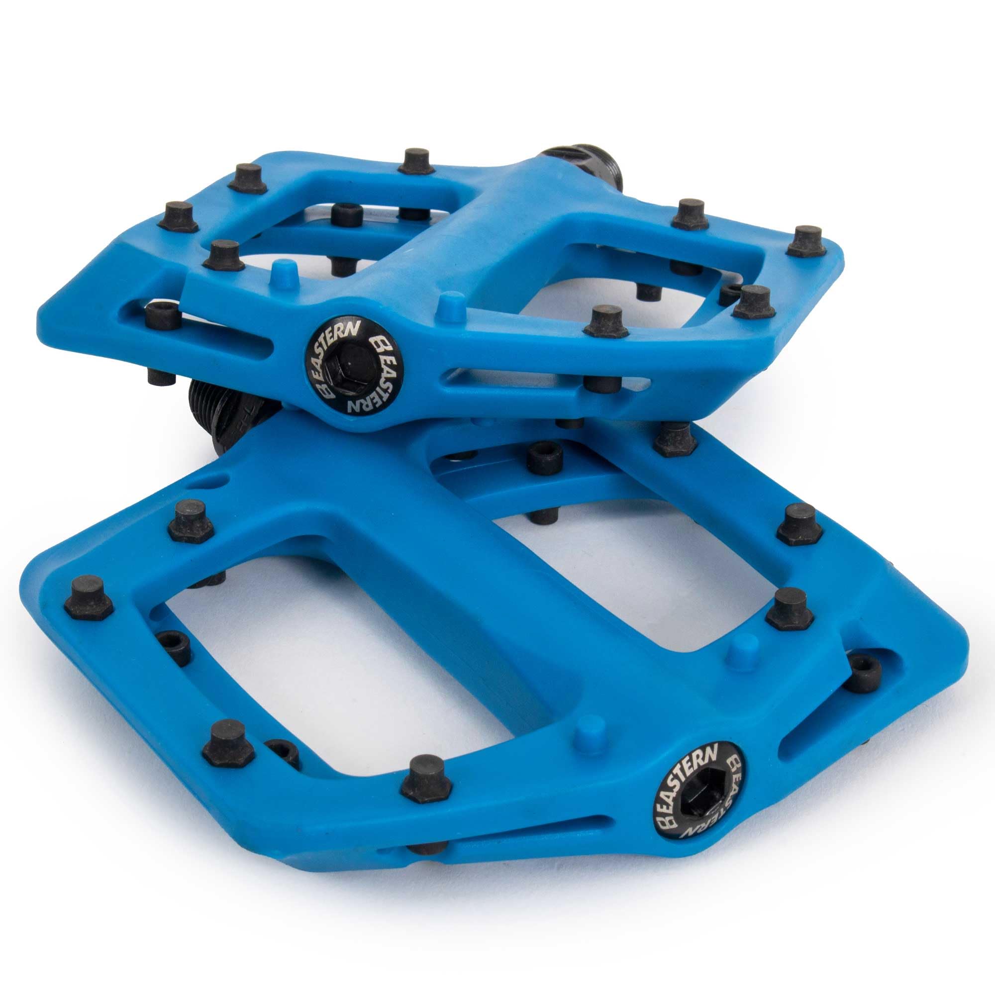 Eastern Nylon Linx Pedals 9/16 - Lightweight, High-Grip MTB & BMX Pedals with Removable Metal Pins, Chromoly Axle for BMX, MTB, Road & Kids Bikes - Blue