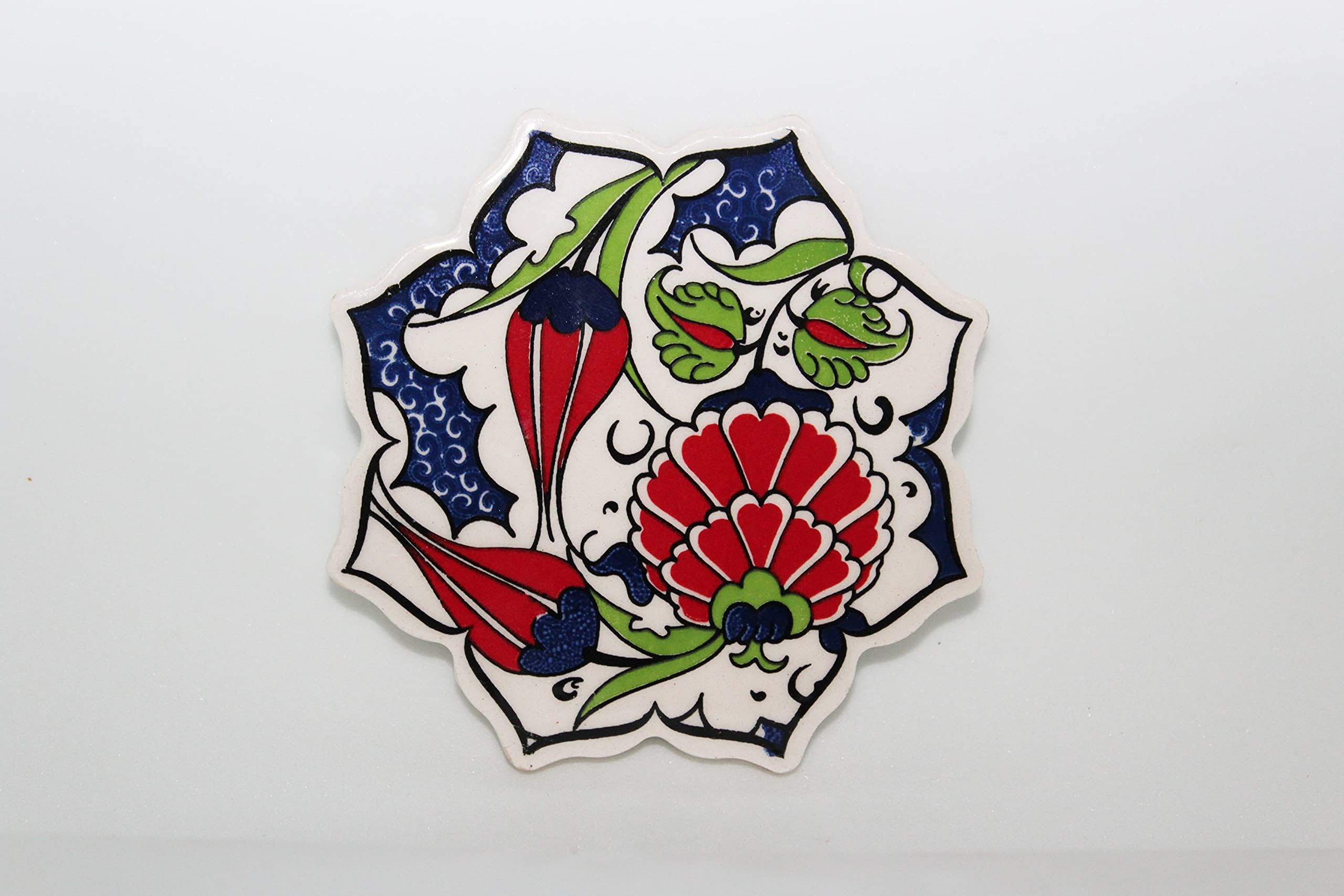 TURKCERAMICS Handmade Turkish Hot Pad Trivet Coaster for Tea Coffee Cup Mugs Tableware Multicolor