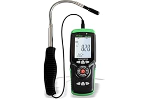 VVV-GROUP Digital Hot Wire Anemometer AM-288 – HVAC Airflow Meter with CFM/CMM, Wind Speed 0-67 mph, Temperature 32–113°F, LCD Backlight. Ideal for Ventilation, Fans, Ducts, for Industrial use.