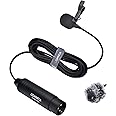 COMICA XLR Lavalier Condenser Microphone,CVM-V02O Omnidirectional Lapel Lavalier Microphone,Clip on Mic Interview Kit for Recorder Mixer camcorders Zoom H4n H5 H6 Tascam DR 40 DR100 (5.9f,1 Pack)