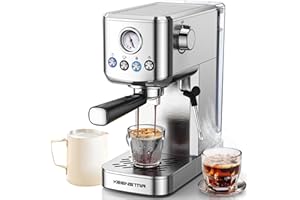 KEENSTAR Espresso Machine, 20 Bar Cold Brew Espresso Maker with Milk Frother Steam Wand, Latte Machine for Cappuccino, Latte, Gifts for Your Lover