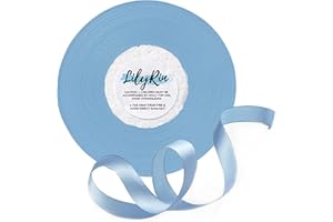 LILYRIN Light Blue Ribbon 3/8 Inch x 36 Yards Sky Color Perfect for Art Wedding Wreaths Baby Showers Gift Wrapping Birthday DIY Hair Accessories Satin Scrapbooking Easter Christmas Crafts and Other Projects