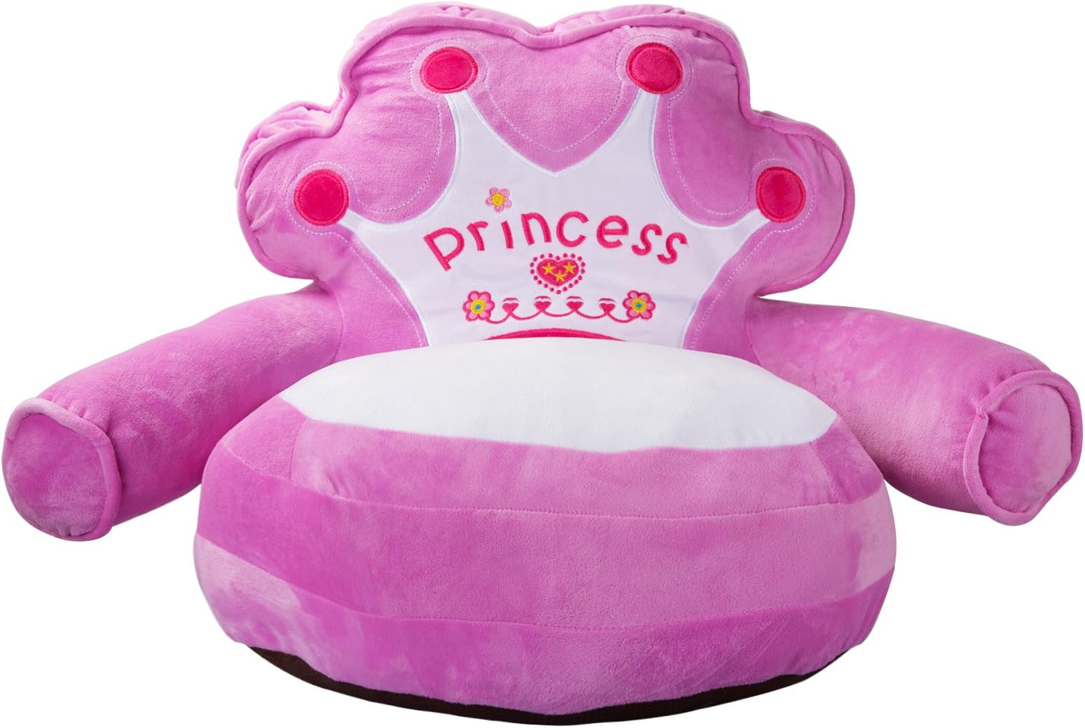 JAMMYLIZARD Children's Fun Seat Cushion, Soft Plush Kids Chair, Princess Throne - Pink