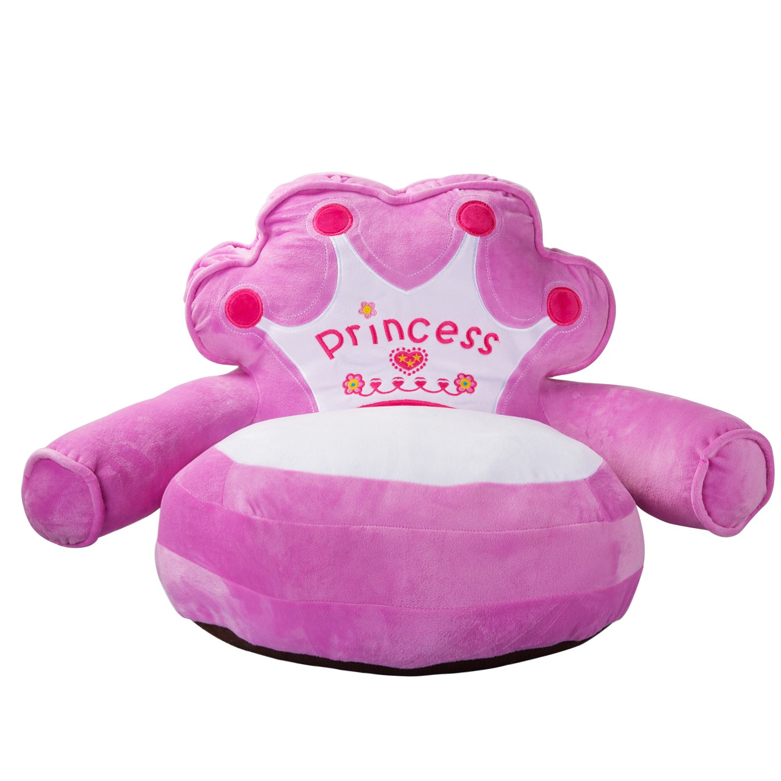 JAMMYLIZARD Children's Fun Seat Cushion, Soft Plush Kids Chair, Princess Throne - Pink