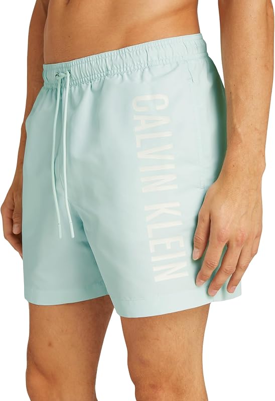 Fato de banho masculino com cordão médio e cintura ajustável, cinzento (Moonlight Jade), 6XL