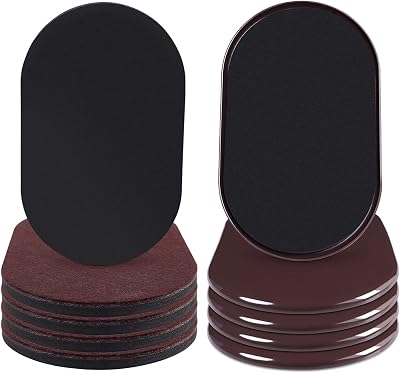 Ezprotekt 8 Pack Large Oval Furniture Sliders Carpet & Hard Floor 9.5x5.75