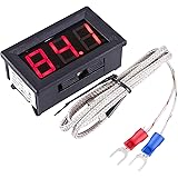PEMENOL 12V Red Fahrenheit Digital Temperature Meter -76F~999F LED Display with Industrial Grade 0.5m K-Type Thermocouple Tem