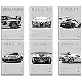 CSLGQGV Car Poster Vintage Racing Car Wall Art Supercar Canvas Prints Painting For Men Room Pictures Guys Dorm Room Aesthetics Decor Bedroom Office (Unframed,8×10inch,6pcs)