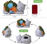 Goodeco Solar Garden Cat Statue 23cm Waterproof Resin with 6 LED Lights view 4