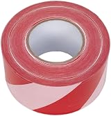 Sealey Hazard Warning Barrier Tape 80mm x 100m Red White Non-Adhesive view 2