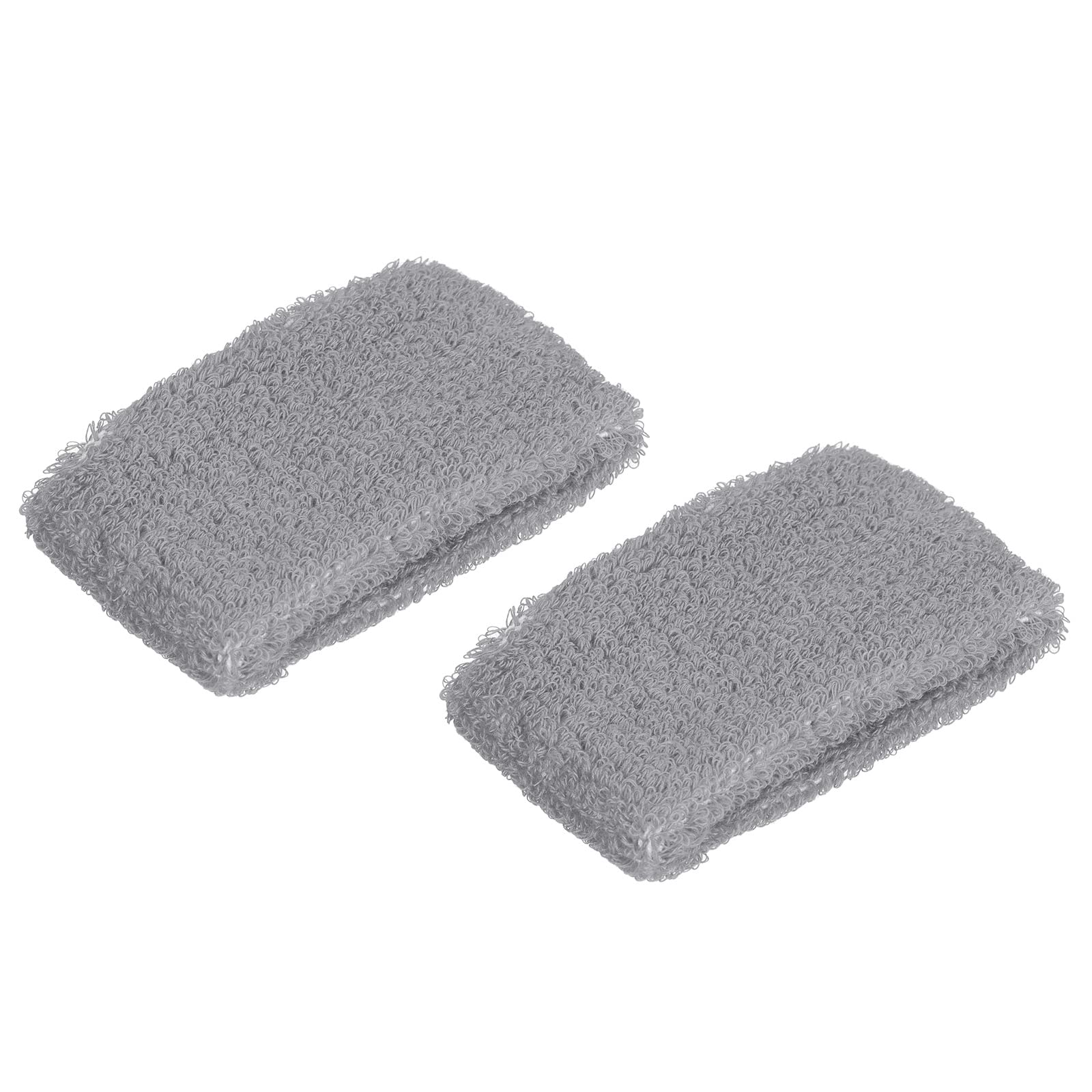 PATIKIL Sports Wristbands 8x5cm, 2 Pack Cotton Terry Cloth Absorbent Sweatband for Tennis Basketball Working Out Athletic Running, Gray
