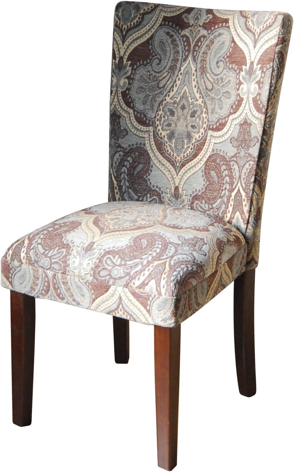 Paisley Fabric Dining Room Chairs Add Style to Your Dining Room Furniture. A Straight Back Upholstered Chair Turns Kitchen Dining Chairs Into Elegant Seating. Get Not One Parsons Chair, but 2 Parsons Dining Chairs. A Pair of Chairs for Dining Room.