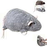 Chonky Rat Plushie Cute Simulation Jumbo Rat Plush Pillow Soft Stuffed Animal Lifelike Rat Stuffed Animal Model Doll for Birthday Christmas Decoration and Doll Gift (Grey)