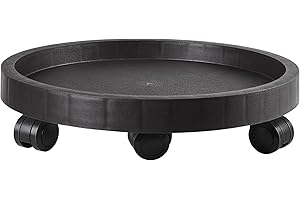 NAZKAEN 17.5 Inch Planter Caddies Rolling Saucer Caddy with Wheels, Heavy Duty Wheeled Stand for Potted Plant, Round Coaster Roller Base Tray with Casters, Flower Pot Dolly Holder for Indoor Outdoor