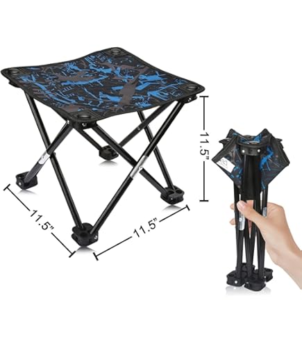 Tabouret Pliant Portable Pour Extérieur - Hauteur 27.9 Cm - Pliable Et Léger - Pour Pêche, Camping, Festivals, Attente - 8