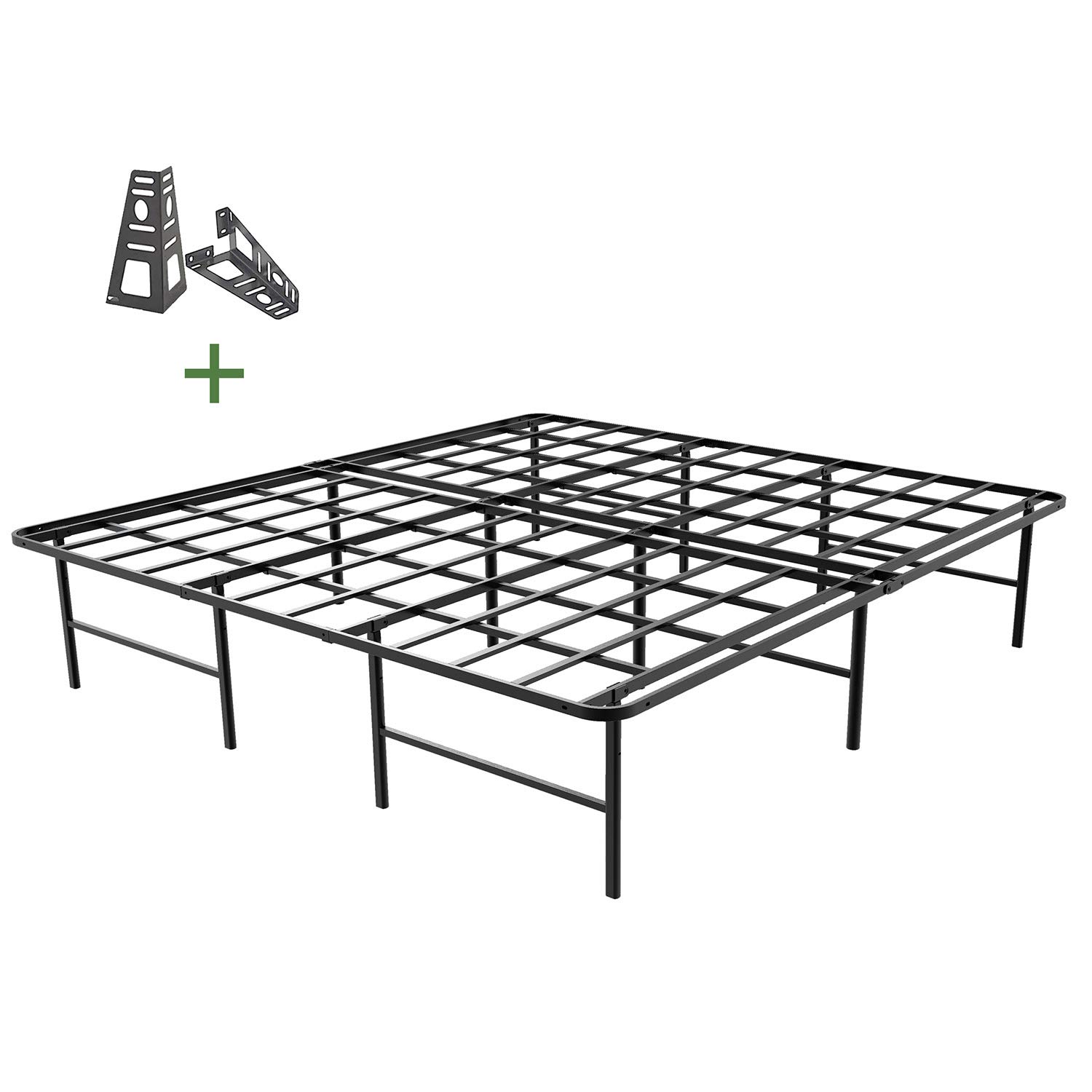 45MinST 16 Inch Platform Bed Frame/2 Brackets Included/Mattress Foundation/3000LBS Heavy Duty/Extremely Easy Assembly/Box Spring Replacement/Quiet Noise-Free, Twin XL/Full (Full)