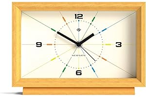 NEWGATE® Hollywood Desk Clock | Contemporary Rectangular Design | Solid Wood | Pale Oak Finish | Mid Century Style for Desk, Table top, Shelf or Bedside