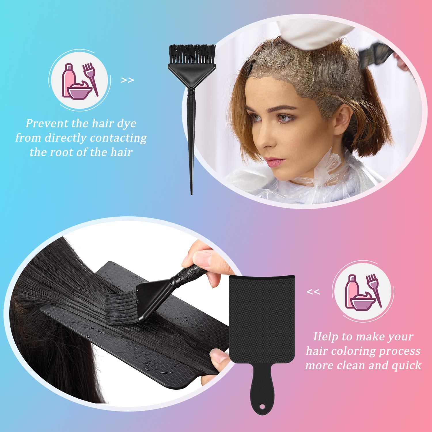 7 Pieces Hair Dye Coloring Kit, Includes 3 Highlighting Paddle Board Balayage Board and 4 Hair Dye Tinting Brush for Hair Coloring Bleaching Salon DIY Home Hair Dryers : Beauty