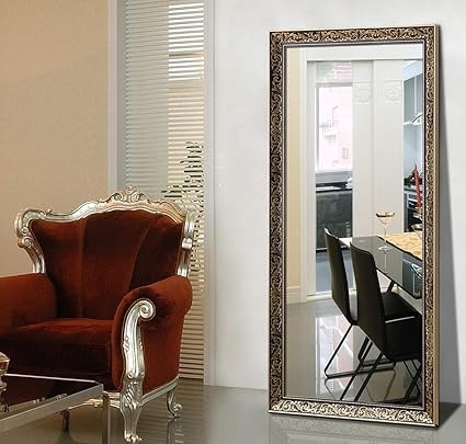 H A 65 X24 Full Length Mirror Bedroom Floor Mirror Leaning Or Hanging Antique Gold