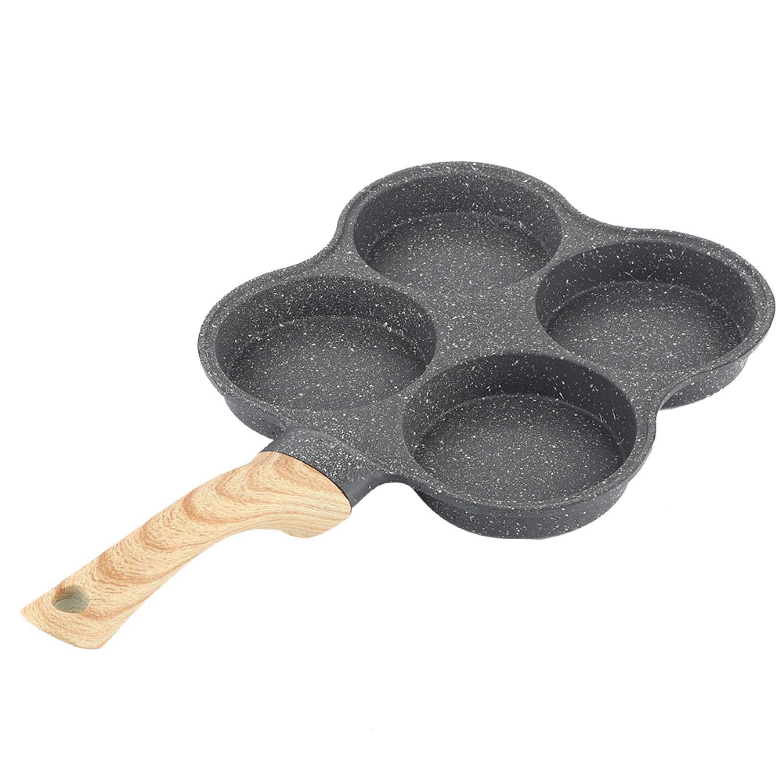 Kuuleyn Pancake Pan, 4 Hole Omelet Pan Non Stick Frying Pans Breakfast Pancake Maker Cooking Pan