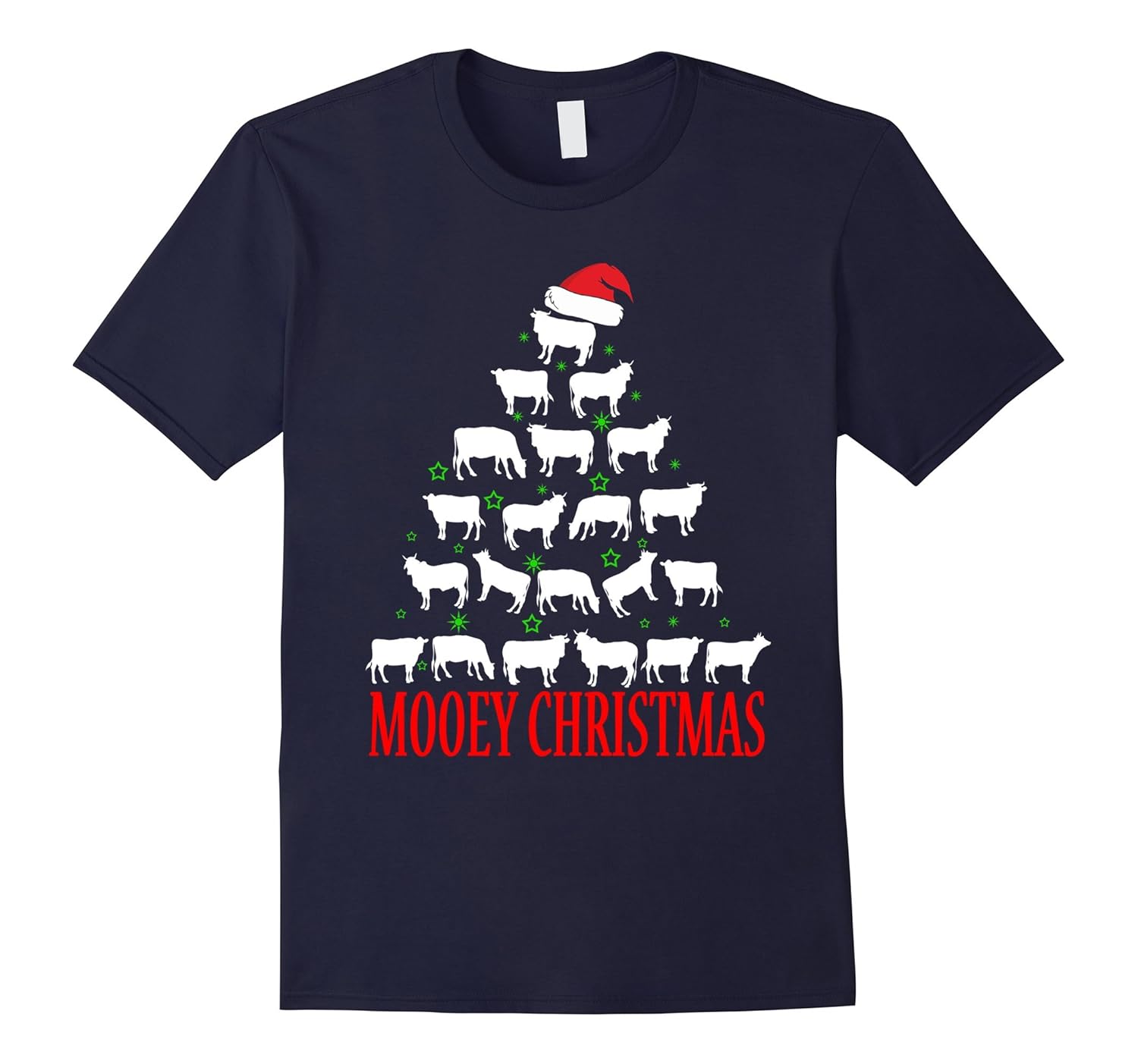 Mooey Christmas Tree Cows T-shirt-ANZ