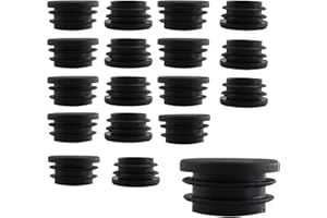 bociloy 20Pcs 32mm(1-1/4Inch) Round Plastic Plug, Pipe Tubing End Cap, Black Furniture Finishing Sliders, Plastic Glide Protection for Round Metal Tube and Furniture