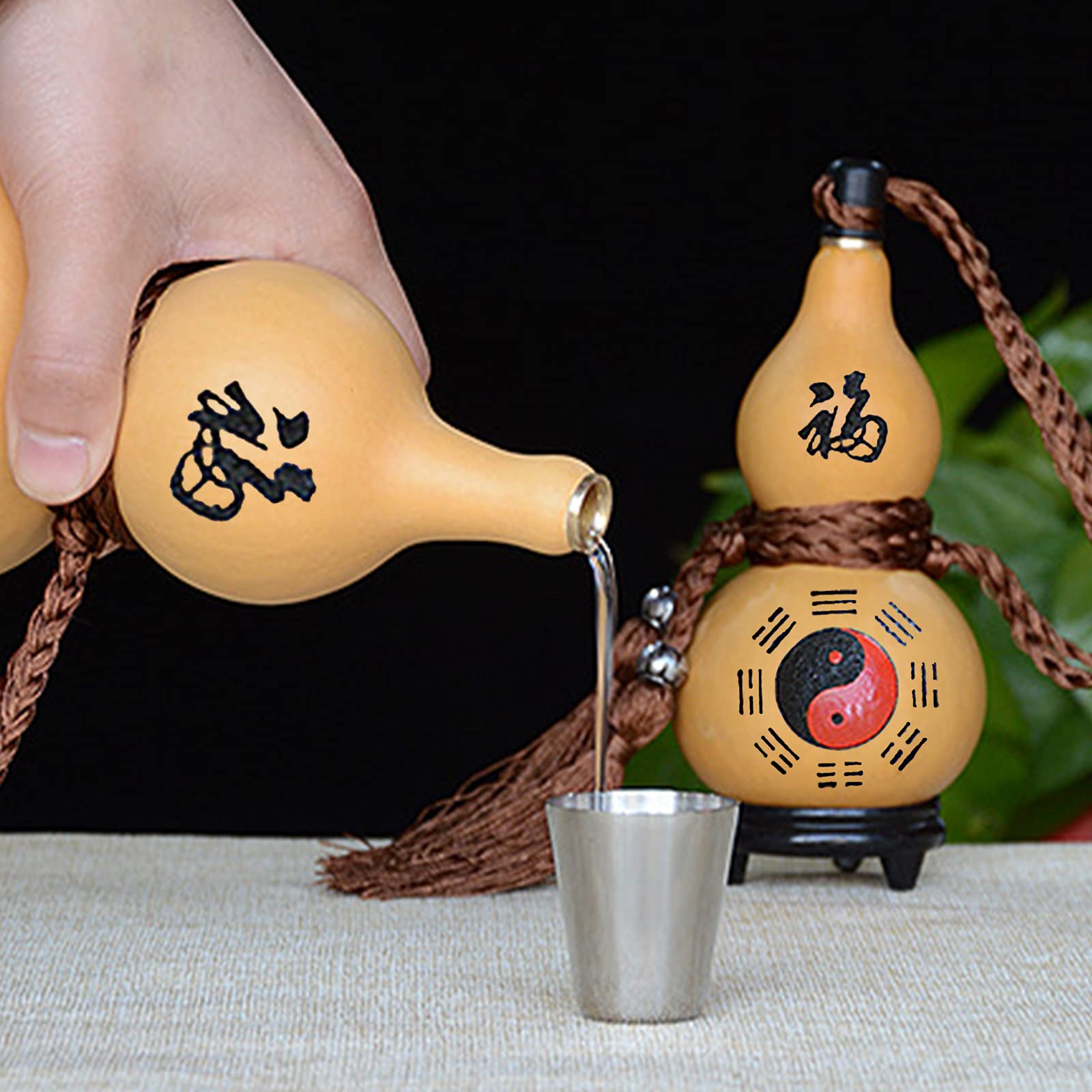 Gourde Portable En Calebasse Naturelle - Décoration Maison, Bouteille à Vin Ou Eau | Neuf