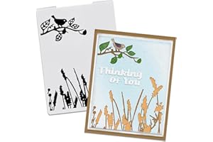 Habbiful Spring Branch Bird Embossing Folders for Card Making, 3D Textured Tree Plastic Embossing Folder DIY Craft Template Animal Plant Folders for Scrapbooking Photo Album Supplies