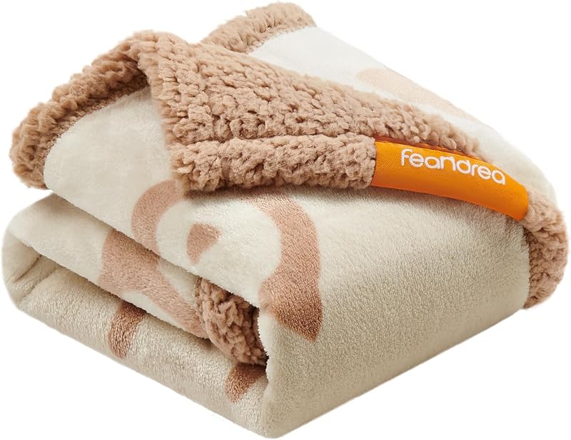Feandrea Waterproof Dog Blanket Sherpa Fleece 73 x 63 cm Beige