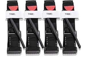 GDLIN Emergency Outdoor Tourniquet 4 Pack - Military-Grade Tactical Hemostatic Tourniquets for Outdoor, First Aid, and Combat Use - Rapid Single-Handed Application for Life-Saving Hemorrhage Control
