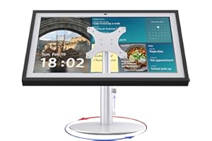 ITSHOM Stand for Echo Show 15 (1st, 2nd Gen), Echo Show 21 with Swivel and Tilt Design, 4-Level Height Settings, Aluminum Mount Stand for Show 21, VESA-Compatible for 15-21" Displays (Silver-Swivel)