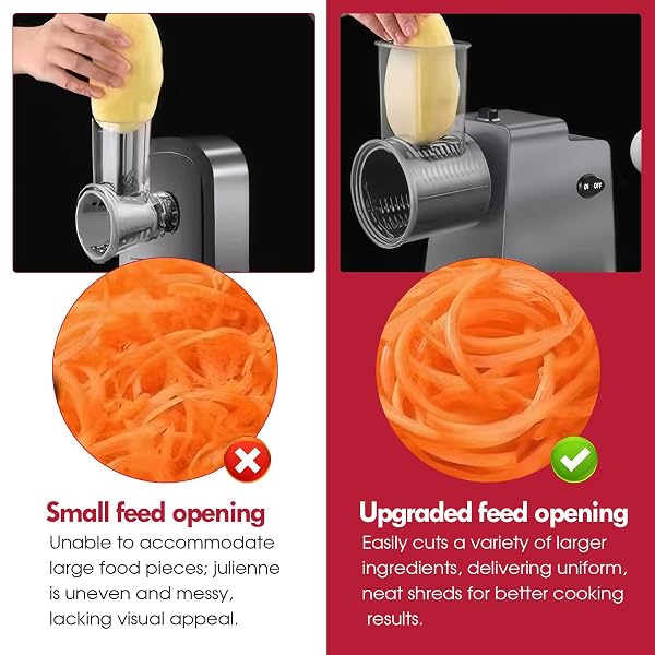 ULTAC CHEESE GRATER ELECTRIC, ELECTRIC GRATER 250W FOR BLOCK CHEESE WITH 7 DIFFERENT BLADES, ELECTRIC CHEESE SHREDDER, ELECTRIC SALAD MAKER WITH CLEANING BRUSH FOR FRUITS, VEGETABLES