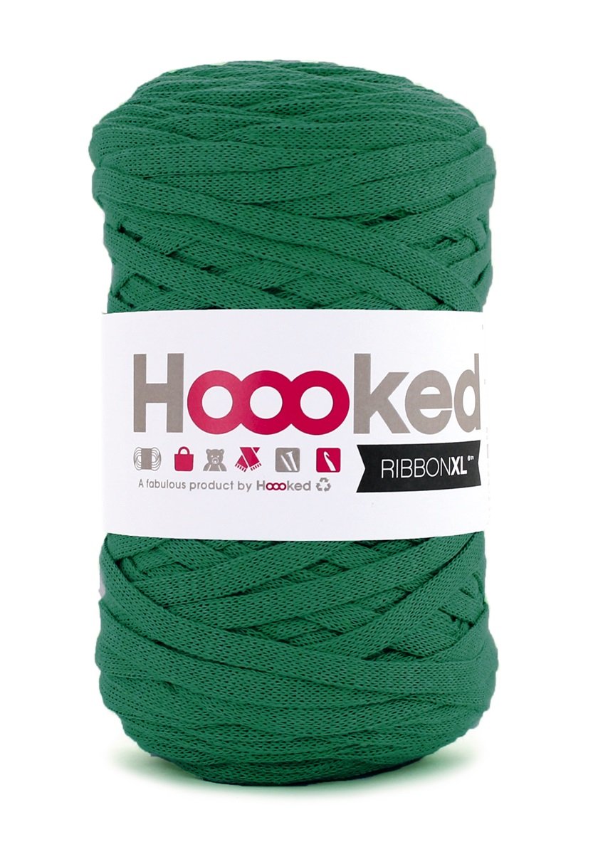 Hoooked Ribbon XL Tape Yarn, Many Colours to Choose From Lush Green