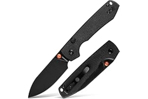 Vosteed EDC Knife, Lightweight Folding Pocket knife with Clip, Gifts for Men and Women, Top Liner Lock Knife with 3.25" Sandvik 14C28N Steel Blade, Micarta Handle for Camping, Hiking - Raccoon
