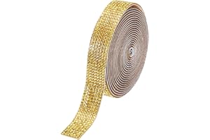 MECCANIXITY Rhinestone Strips,3 Yard 0.6 Inch Adhesive Rhinestone Ribbon Bling Rhinestone Tape for for DIY Crafts, Party Car 