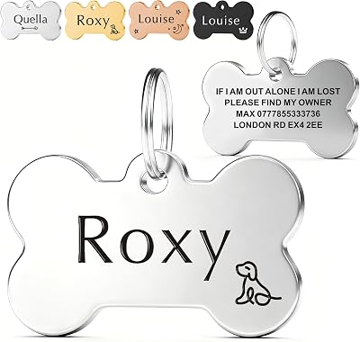EDSG Personalised Dog Tags for Pets UK | Deep Engraved Stainless Steel ID Tags