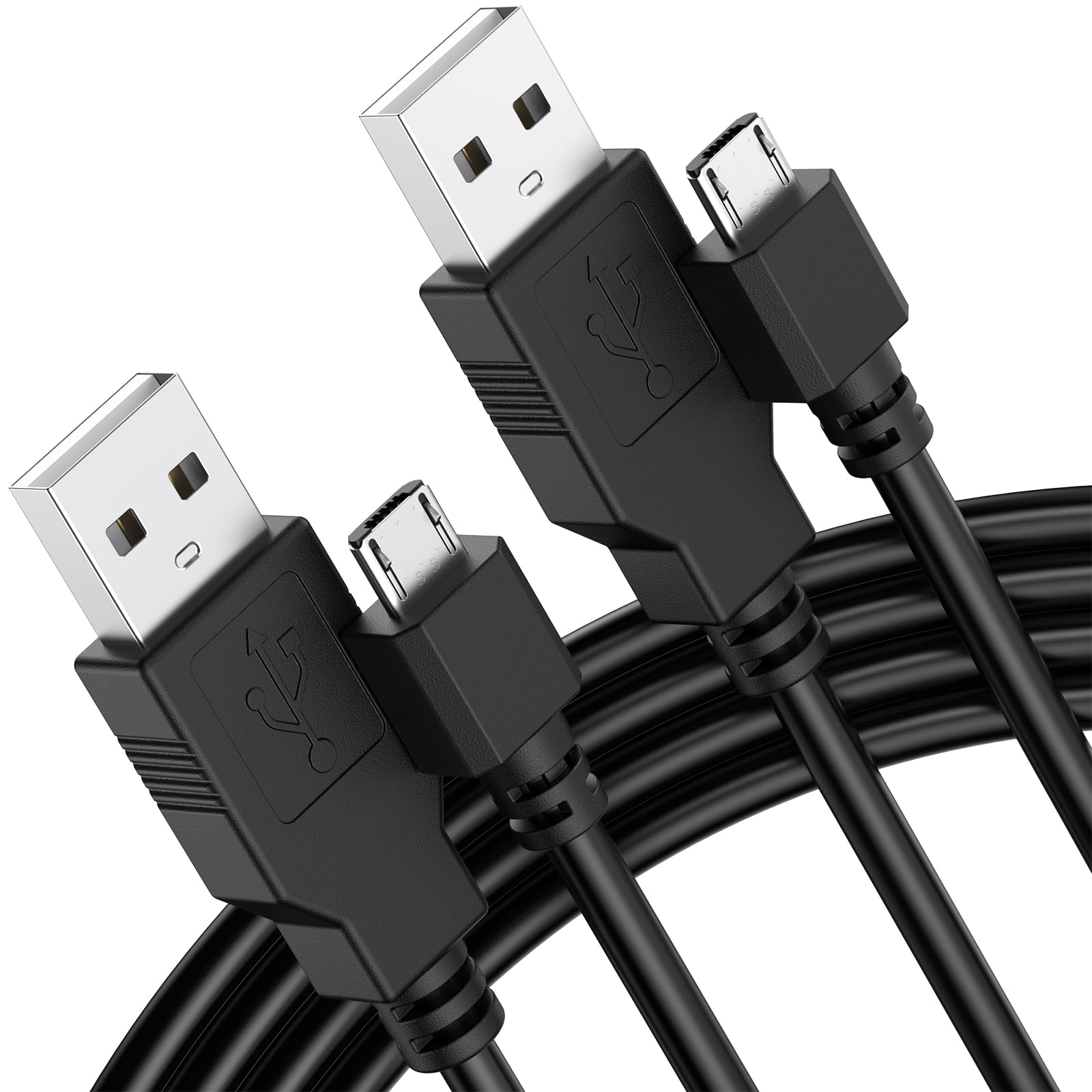 Meliya Charging Cable for PS4 Controller, 2 Pack 6ft Play and Charger Data Sync Cord for PlayStation 4/PS4 Pro/PS4 Slim/PS4 Controllers, Xbox One X/One S/One Controllers