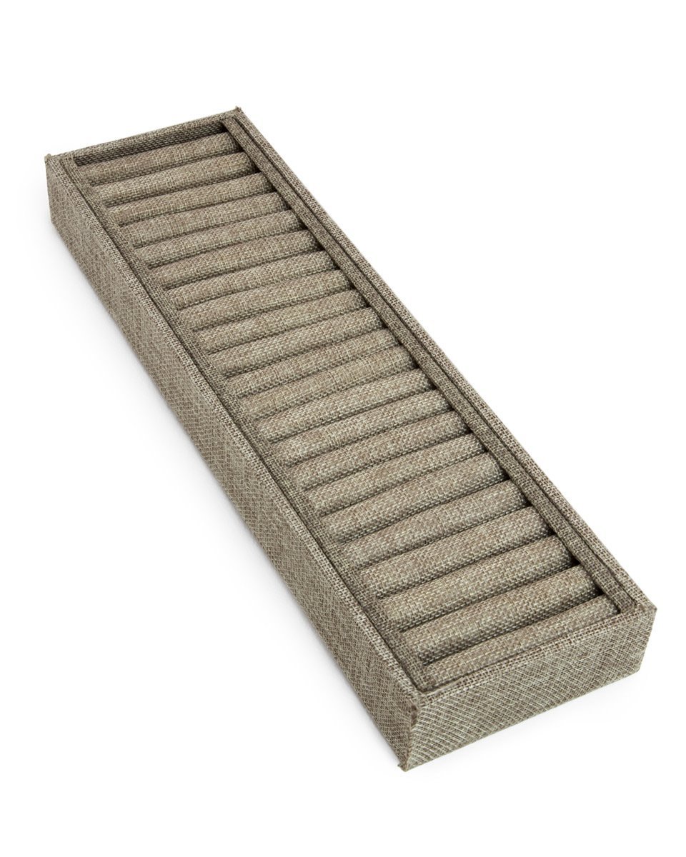Burlap Slotted Ring and Bangle Display Tray (21 Slot)