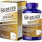 DR.YES Himalayan Shilajit Capsules for Men & Women, Support Energy & Immune, Vegan, Non-GMO, 90 Capsules