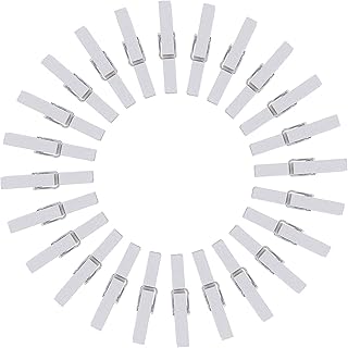 ZADAWERK® Mini-Holzklammer - weiß - 3 cm - 100 Stück - Kleine Clips für Fotos zum Aufhängen Wäscheklammer