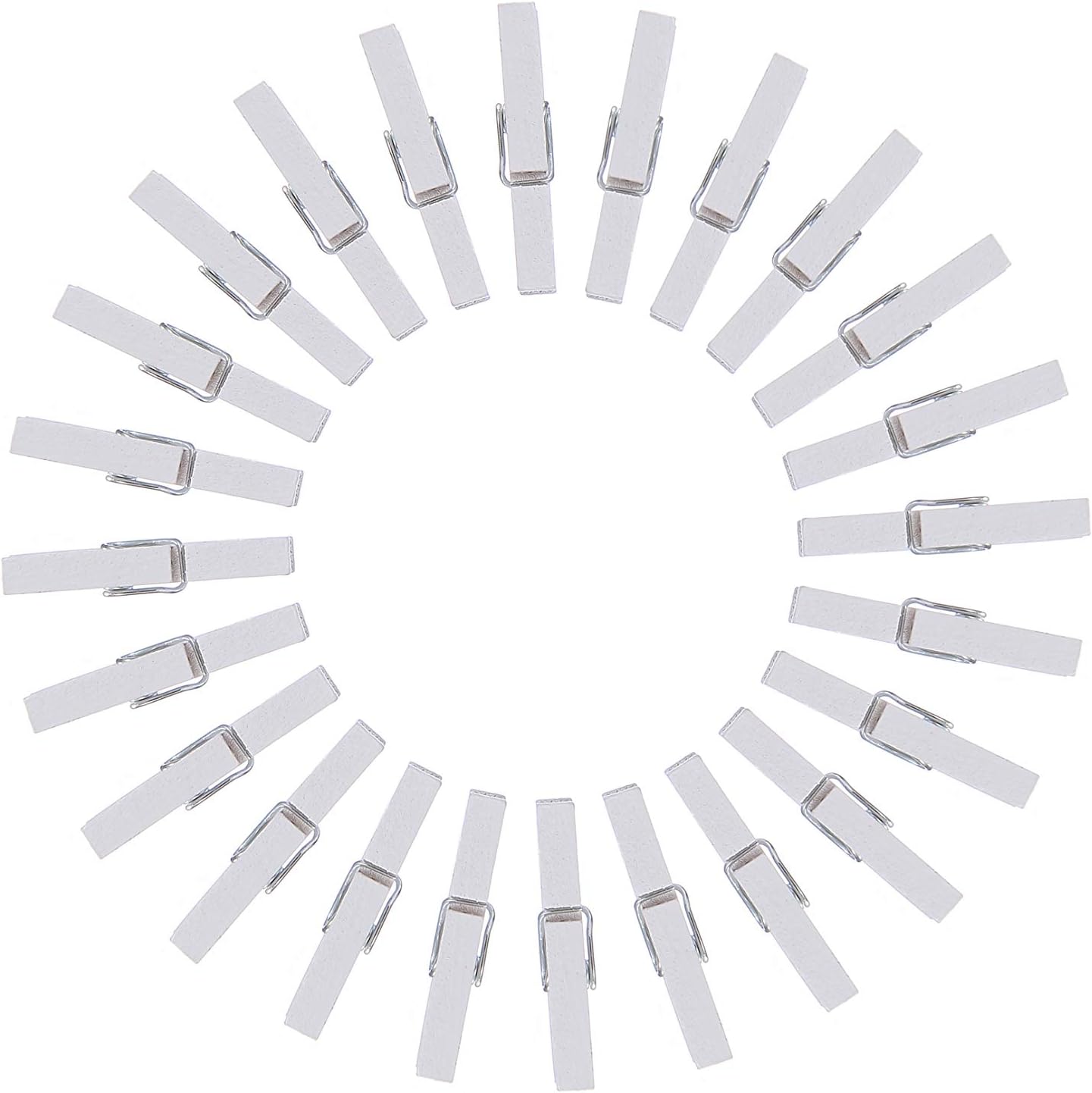 ZADAWERK® Mini-Holzklammer - weiß - 3 cm - 100 Stück - Kleine Clips für Fotos zum Aufhängen Wäscheklammer