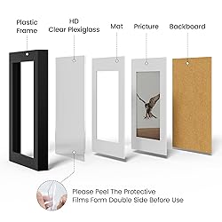 Heimlove 4x6 Picture Frames Set of 3 with Mat to
