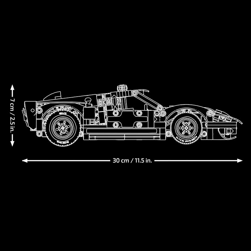 Technic 1966 Ford GT40 MKII Rennwagen - Bauset für Erwachsene - Modellauto zum Sammeln mit Lenkung und V8-Motor - Rennauto zum Ausstellen und Spielen - Geschenk für Männer und Frauen - 42223